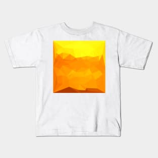 Cyber Yellow Abstract Low Polygon Background Kids T-Shirt